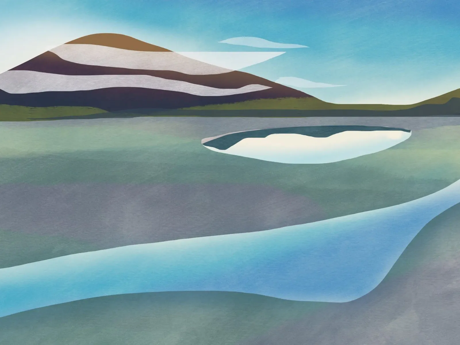 Lago degli specchi poster con telaio in alluminio da Little Dean