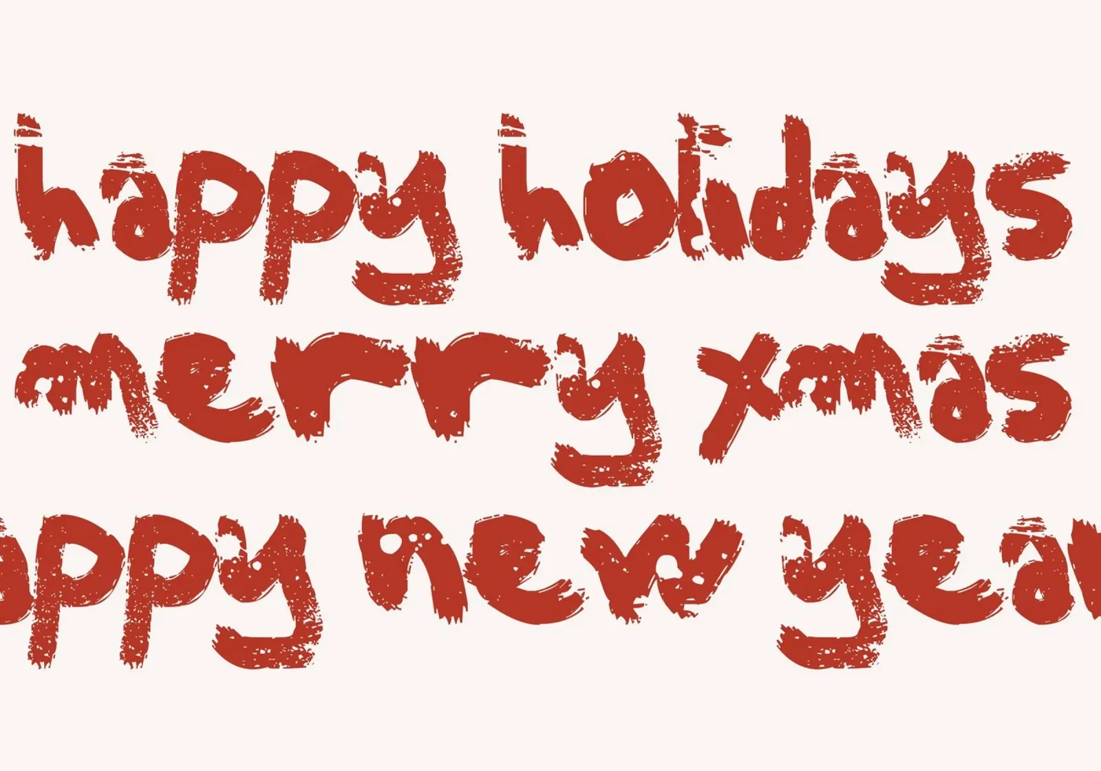 Happy Holidays Merry Xmas - Rustic Red Text Art Print hahnemühle by ClubArt