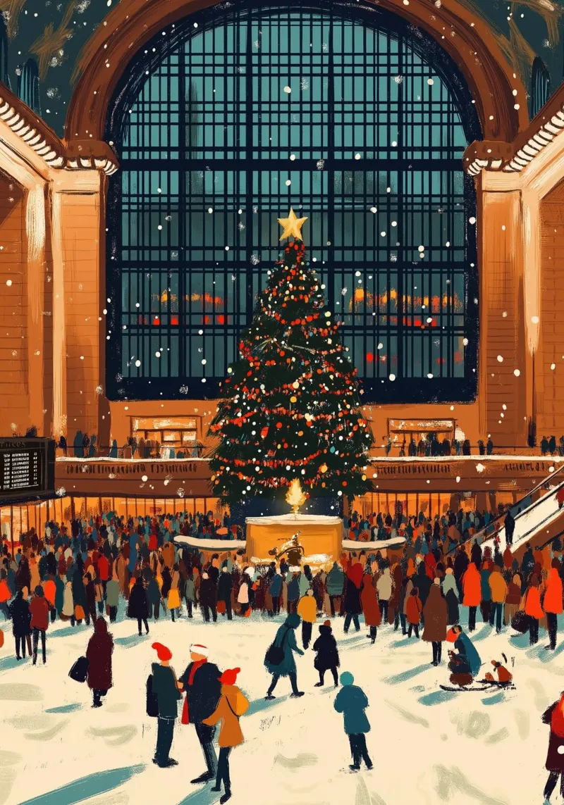 Albero di Natale della Grand Central - Terminal di New York in festa poster da ClubArt