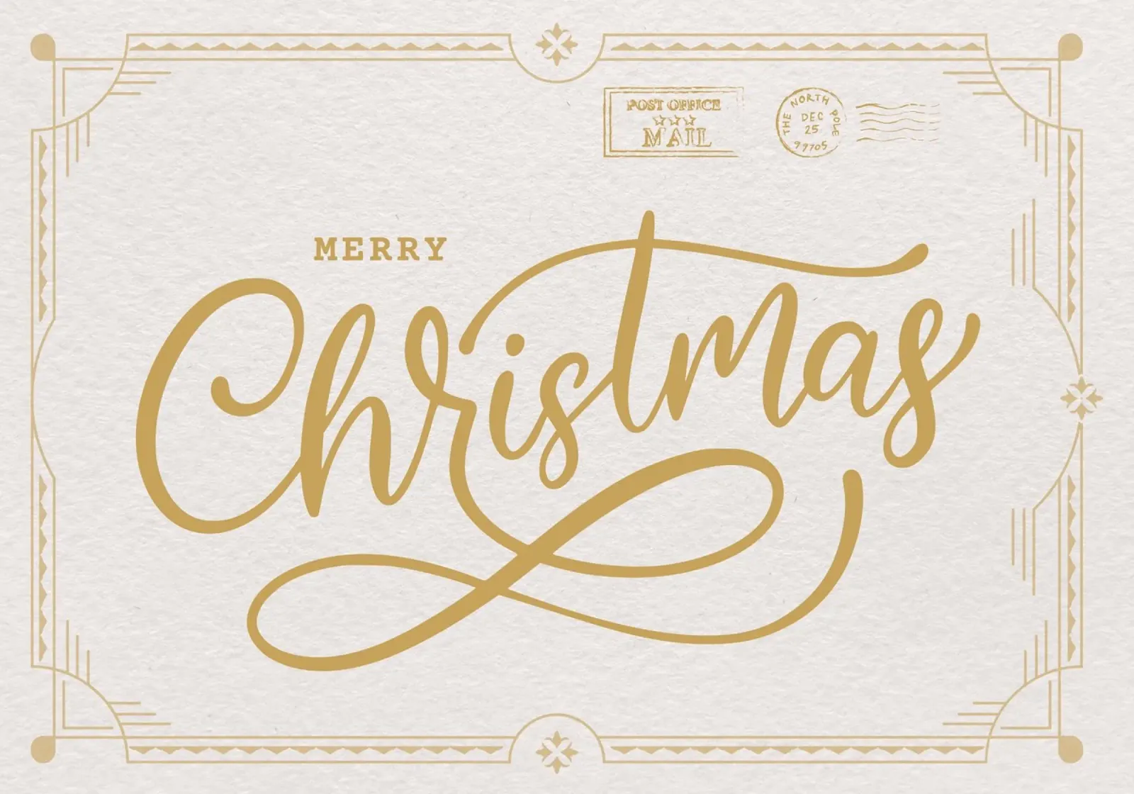 Vrolijk Kerstmis Goud Script - Elegante Vakantie Letter Kunst canvas met Baklijst van ClubArt