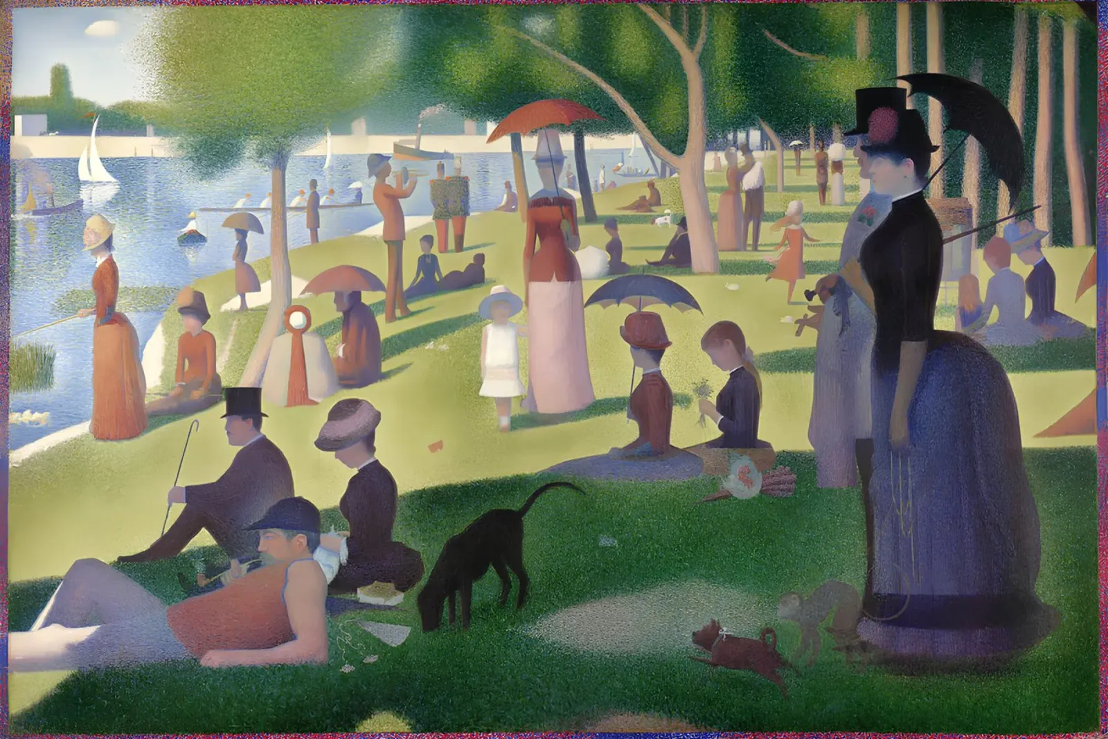 Seurat's La Grande Jatte - Pointillist Parisian Scene canvas by NorwesClub