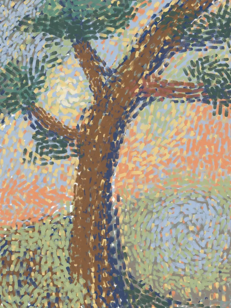 Dotted tree canvas by Little Dean