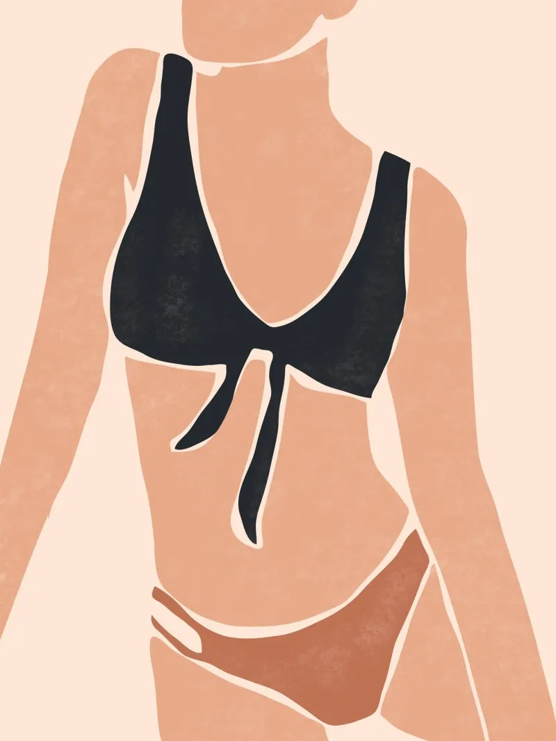 Bikini con cravatta nera pellicola backlit da LeaDArt