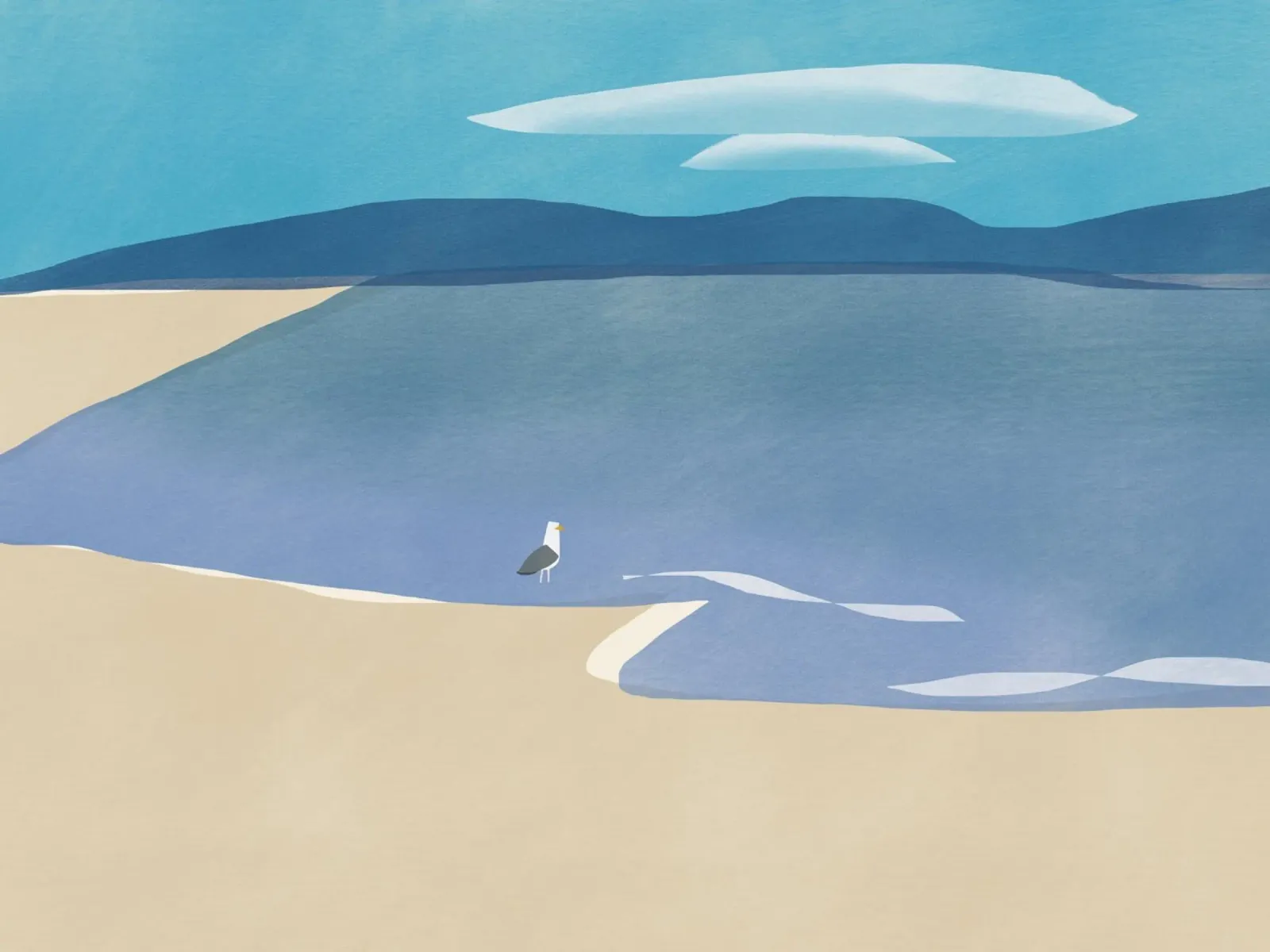 Eenzaamheid van zeemeeuwen canvas van Little Dean