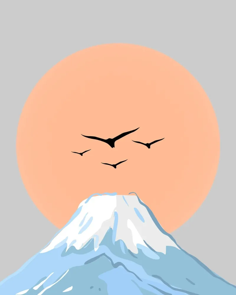 natural summit majestic poster con telaio in plastica da Creaton