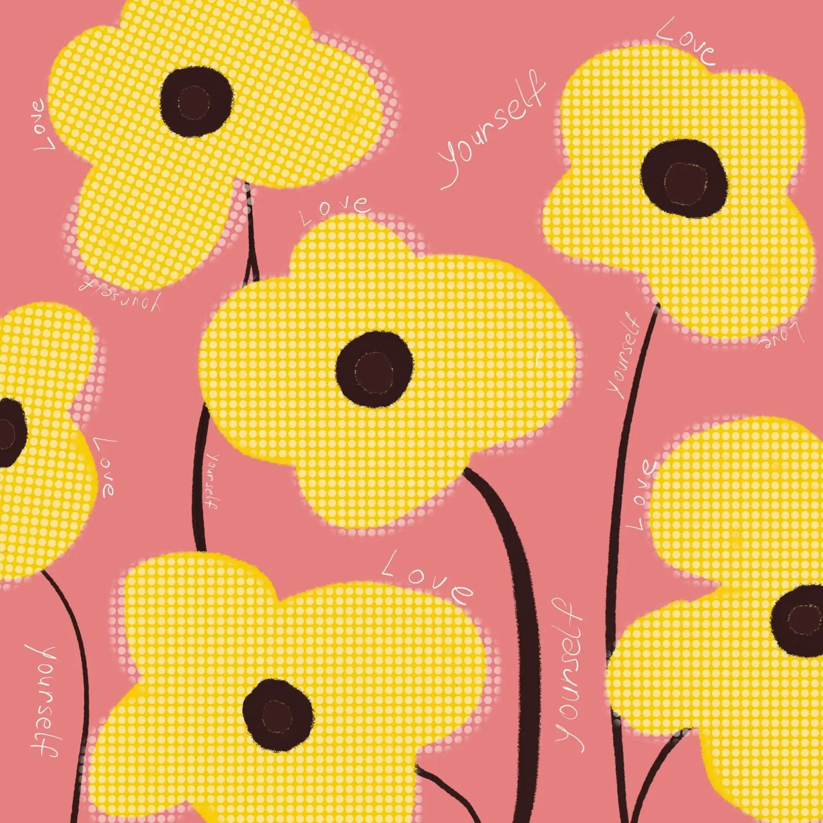 L'amore per se stessi fiorisce II poster con telaio in alluminio da LeaDArt