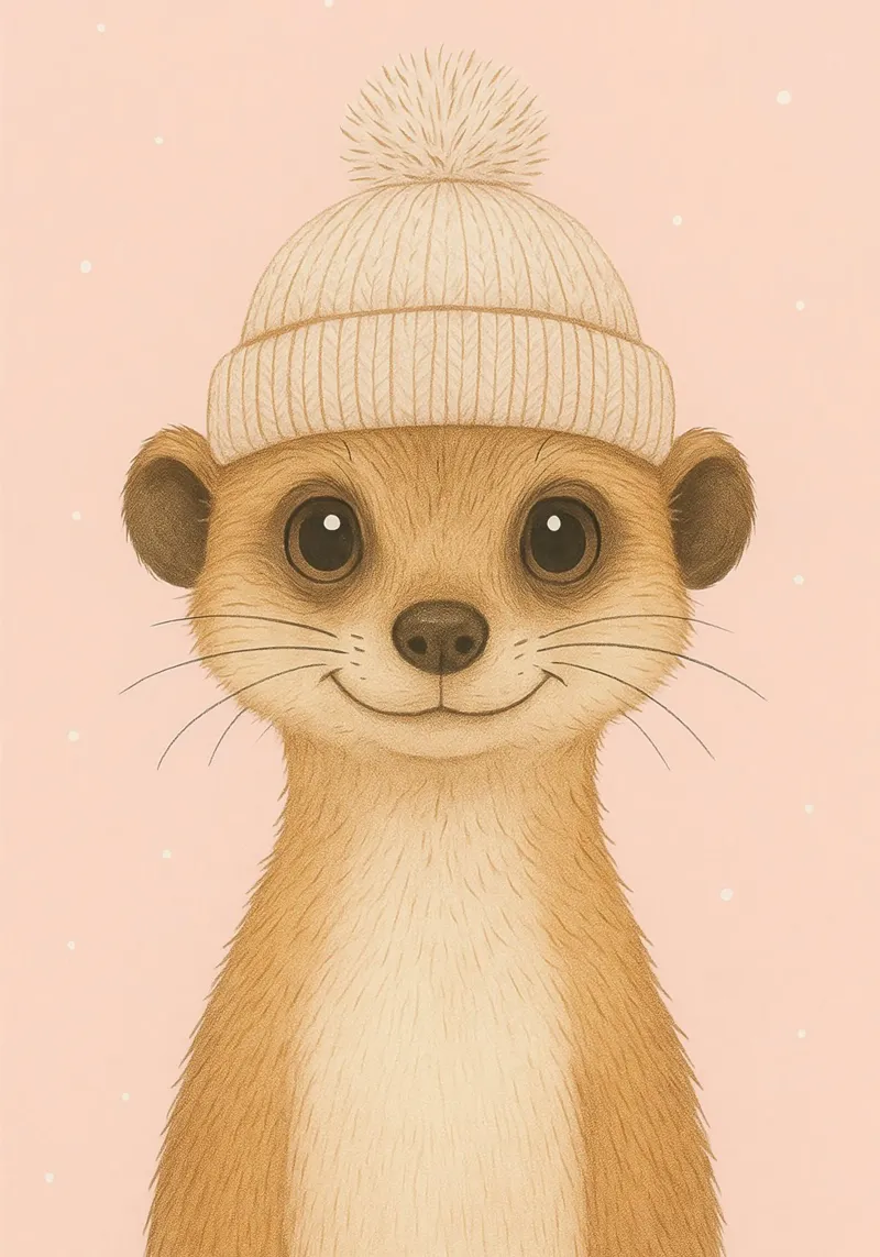 Meerkat in Beanie Cap pellicola backlit da Attaboy Dsgn
