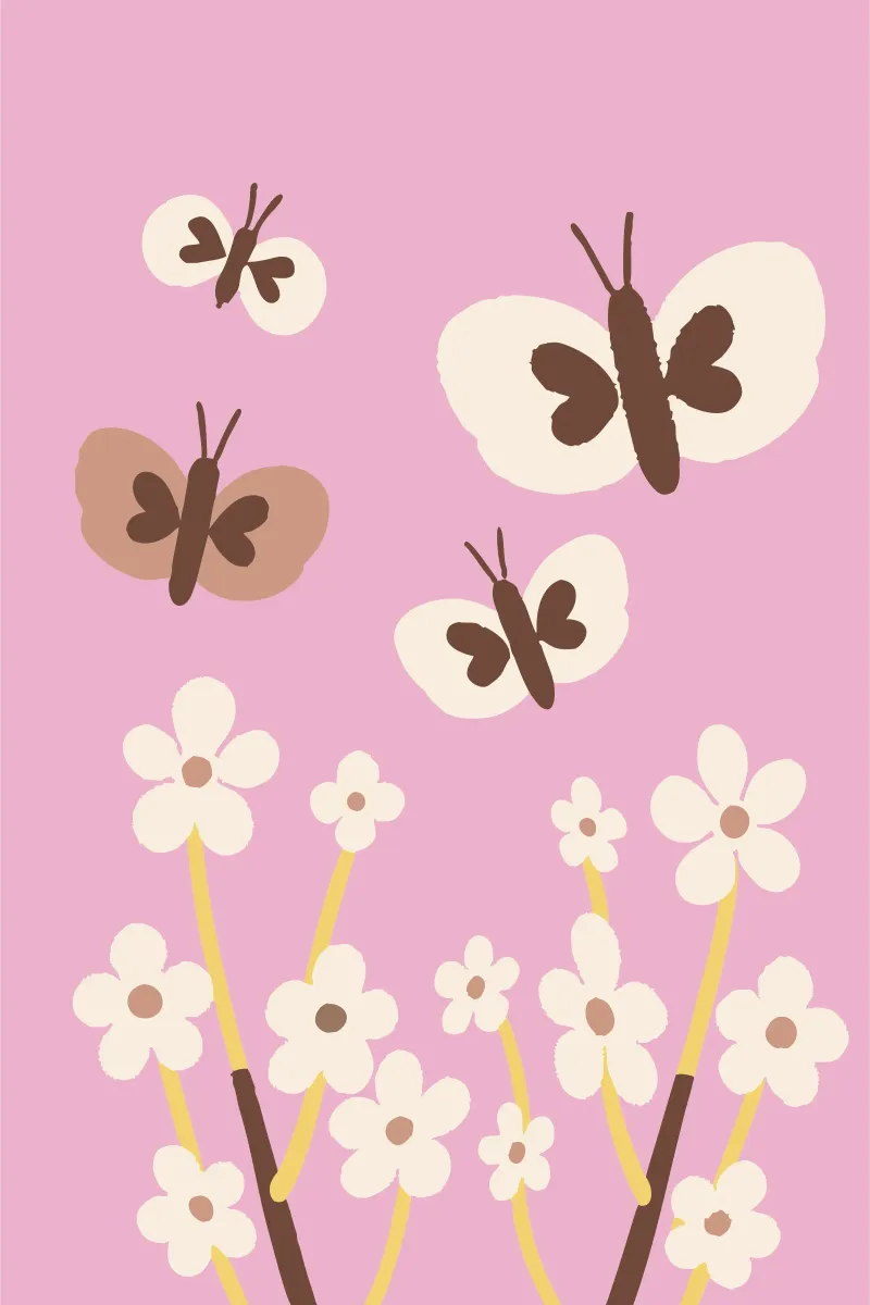 Farfalla e fiore pellicola backlit da TRENDY POSTER SHOP