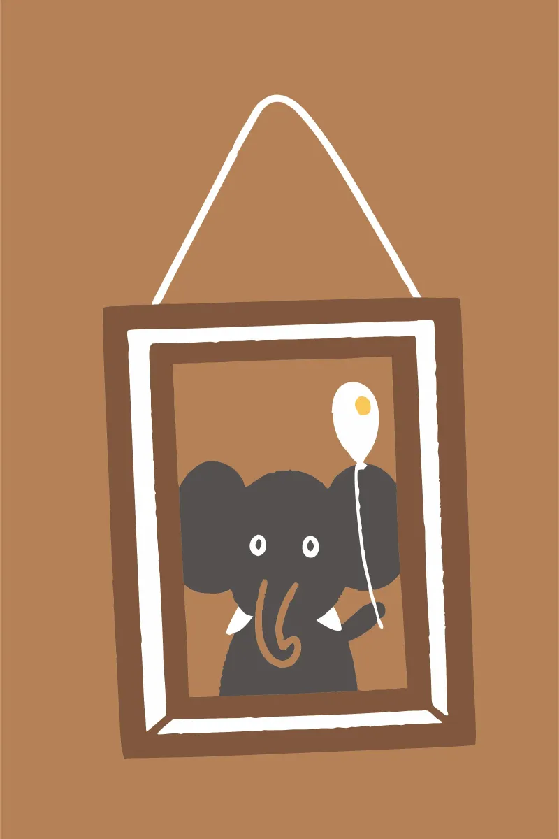 L'elefante nella cornice pellicola backlit da TRENDY POSTER SHOP