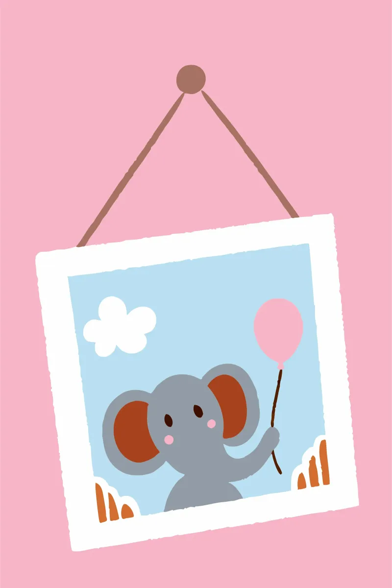 L'elefante nella cornice pellicola backlit da TRENDY POSTER SHOP