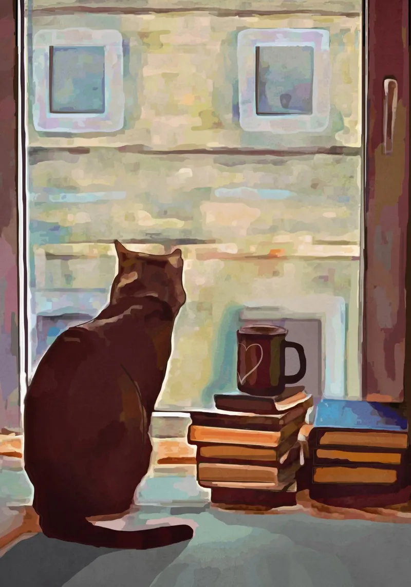 Cat In The Window pellicola backlit da Nadjaa