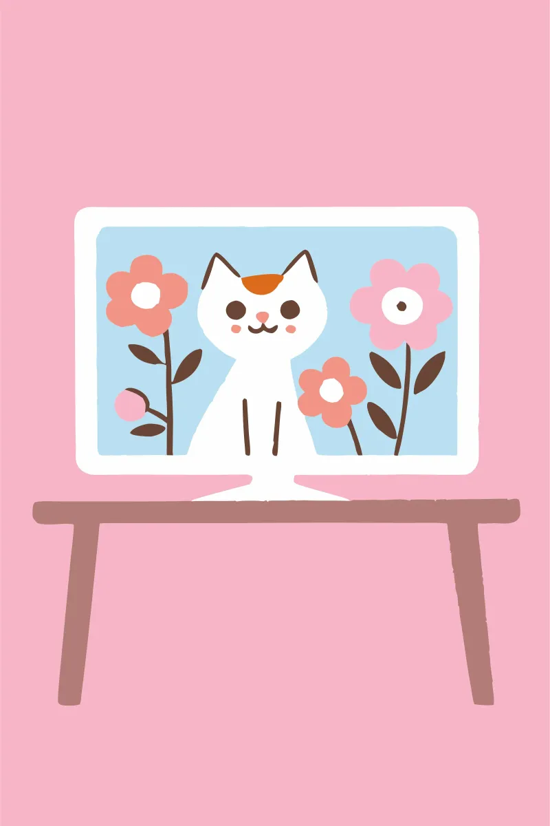 Gatto sullo schermo della televisione pellicola backlit da TRENDY POSTER SHOP