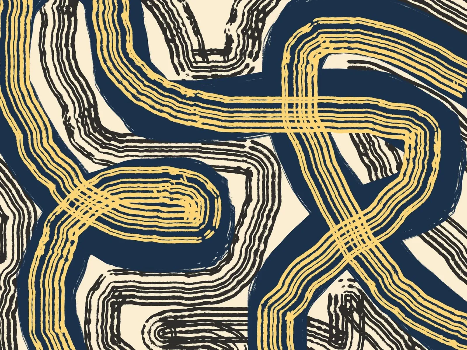 Line abstraction 07 canvas by Little Dean