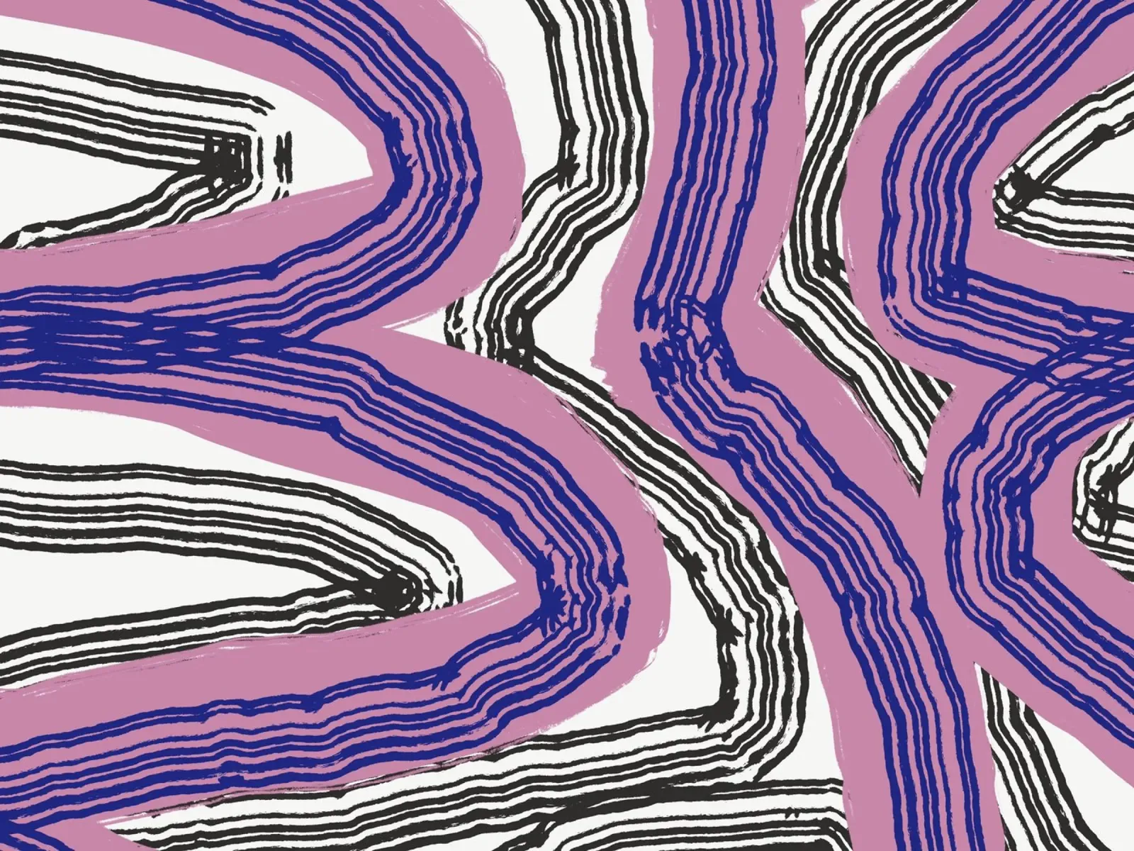Line abstraction 10 canvas by Little Dean