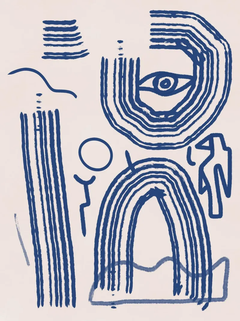 Line abstraction 12 canvas by Little Dean