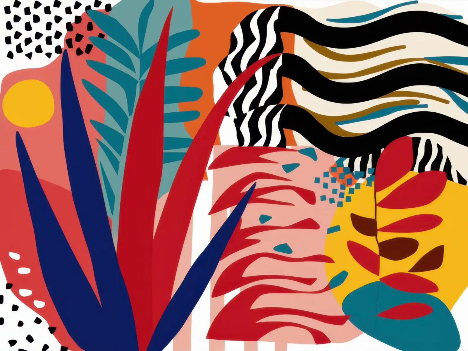 Primal Leaf Abstraction canvas by Arcane Lines