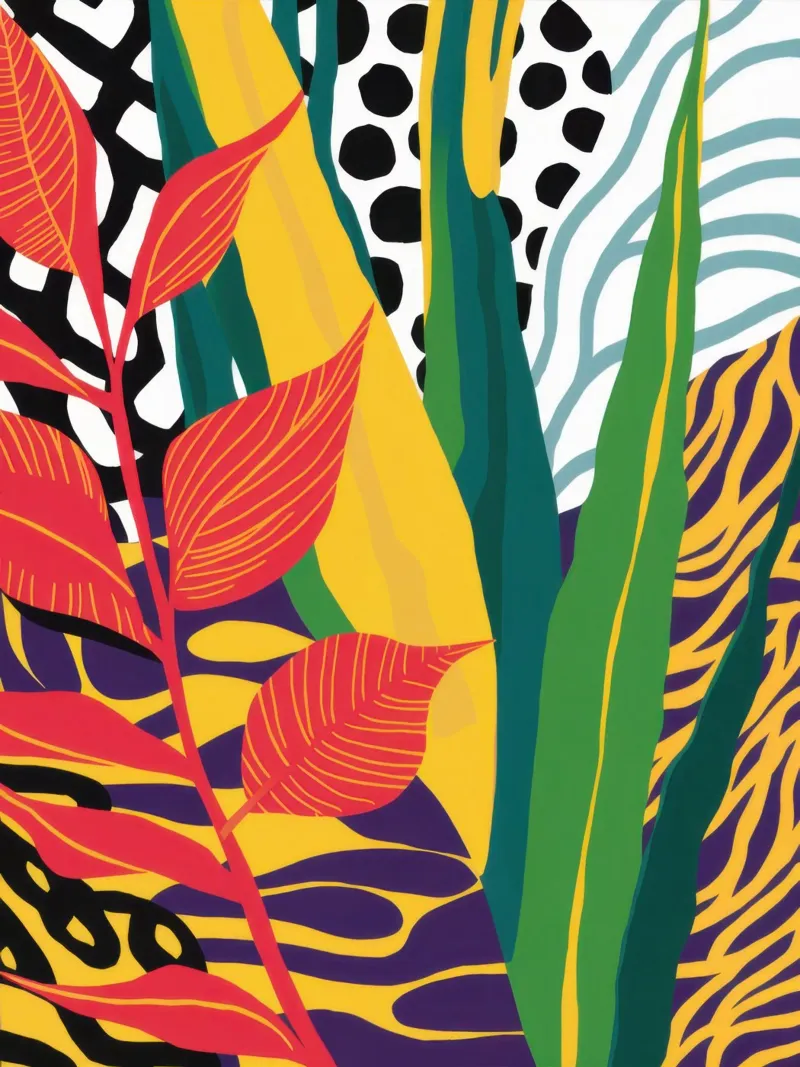 Patterned Jungle Abstract canvas by Lune Dreams