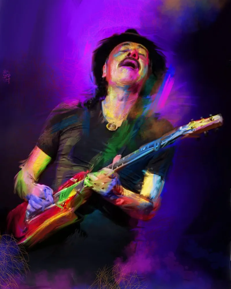 Carlos Santana abstract colorful pop art alluminio dibond da Hantamrata