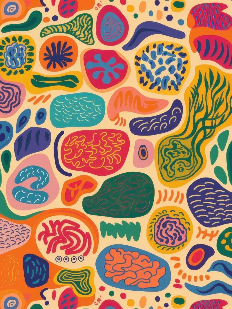 Colorful Pebble Pattern canvas by Sentinel Glow