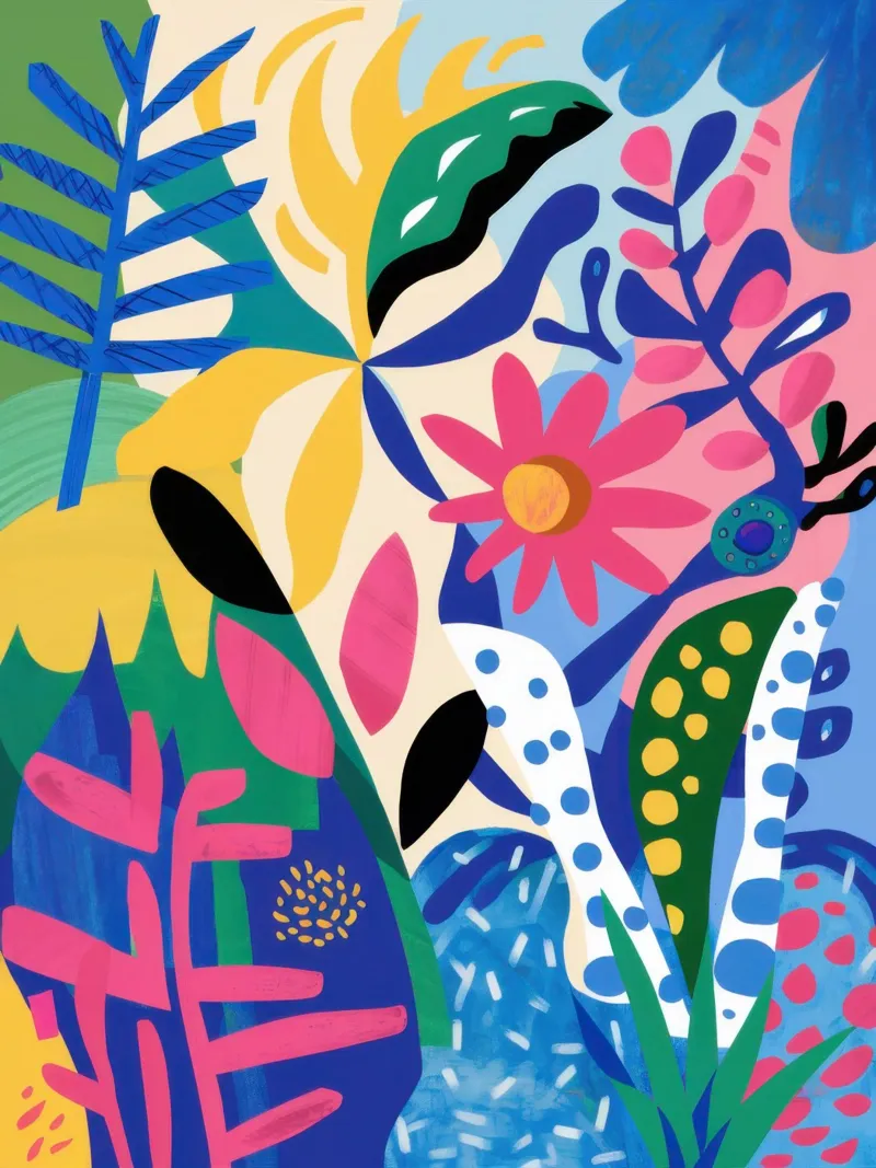 Abstracte bloemen energie poster met kunststof frame van Sentinel Glow