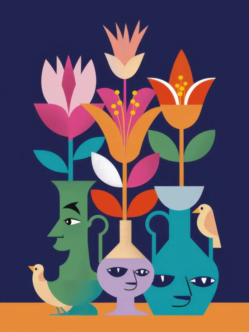 Folklore Tulip Gathering hahnemühle by Mossy Pigment