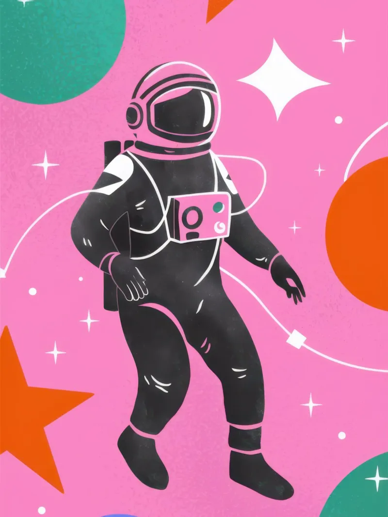 Sogno cosmico dell'astronauta poster da Lune Dreams