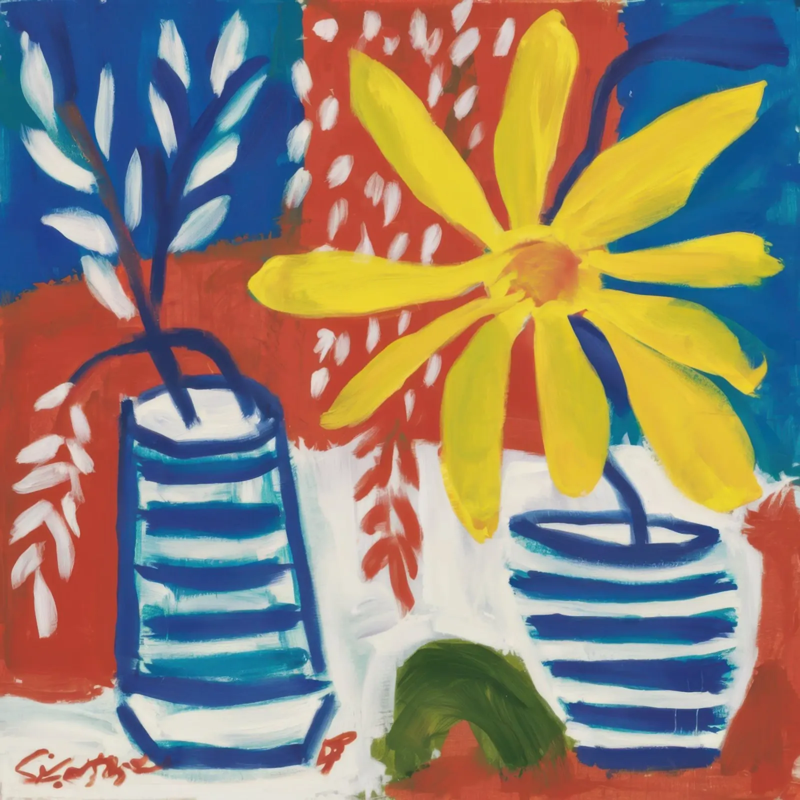 Girasole a strisce Immobile poster con telaio in plastica da Arcane Lines