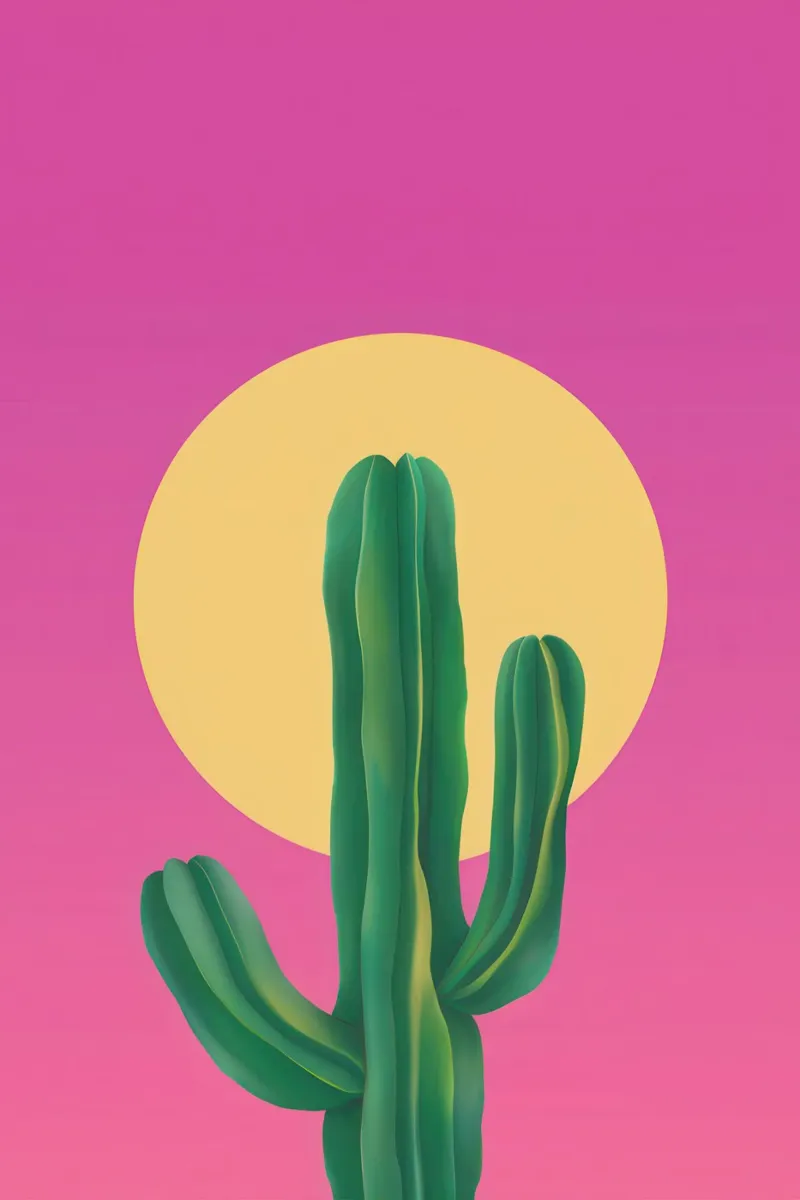 Cactus della luna magenta poster con telaio in plastica da Mossy Pigment