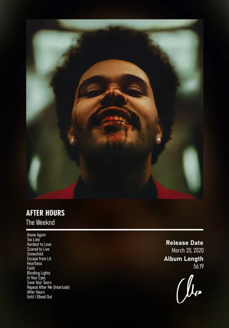 After Hours By The Weeknd pellicola backlit da DGUnder