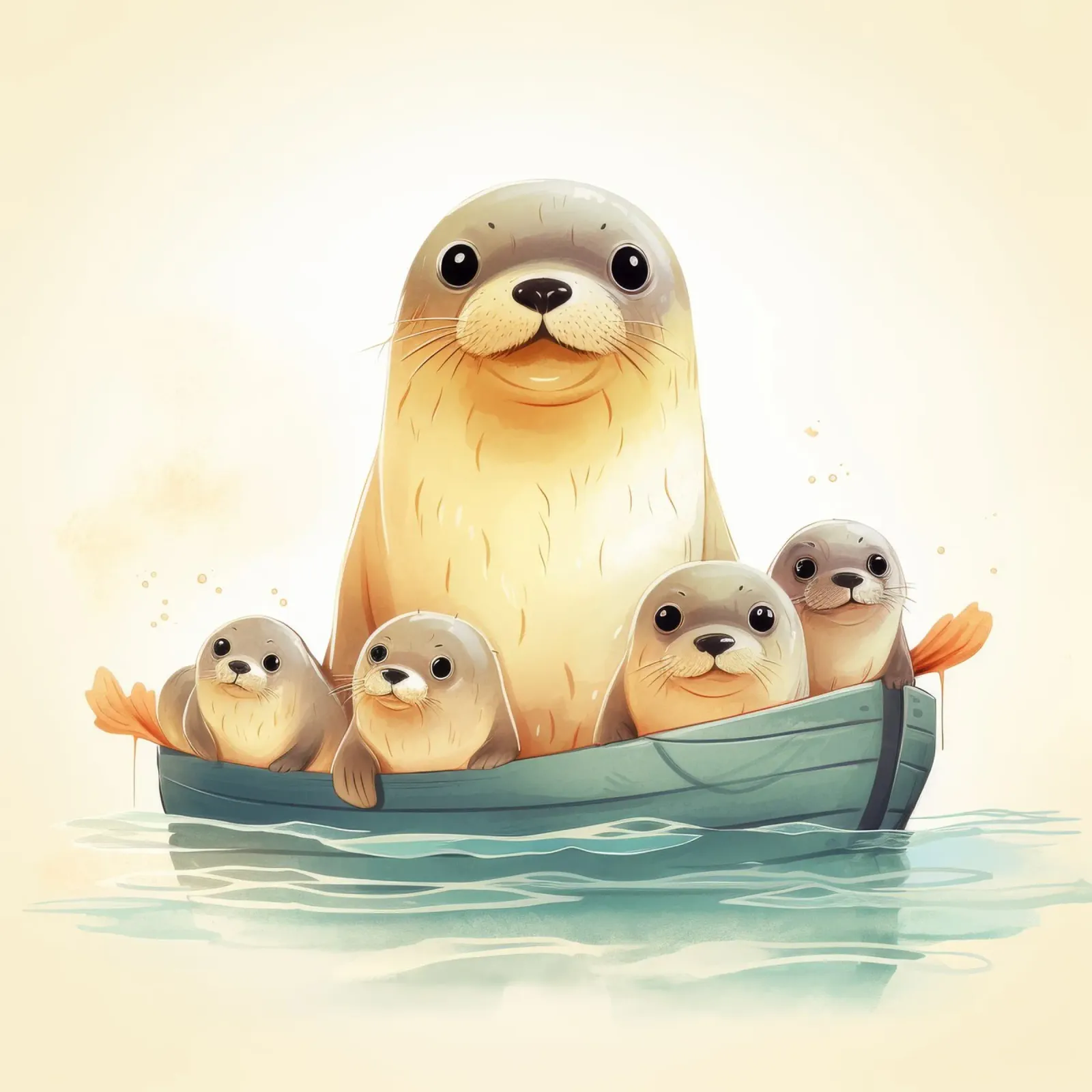 Retro Seal Gang alu-dibond by Funny Animals