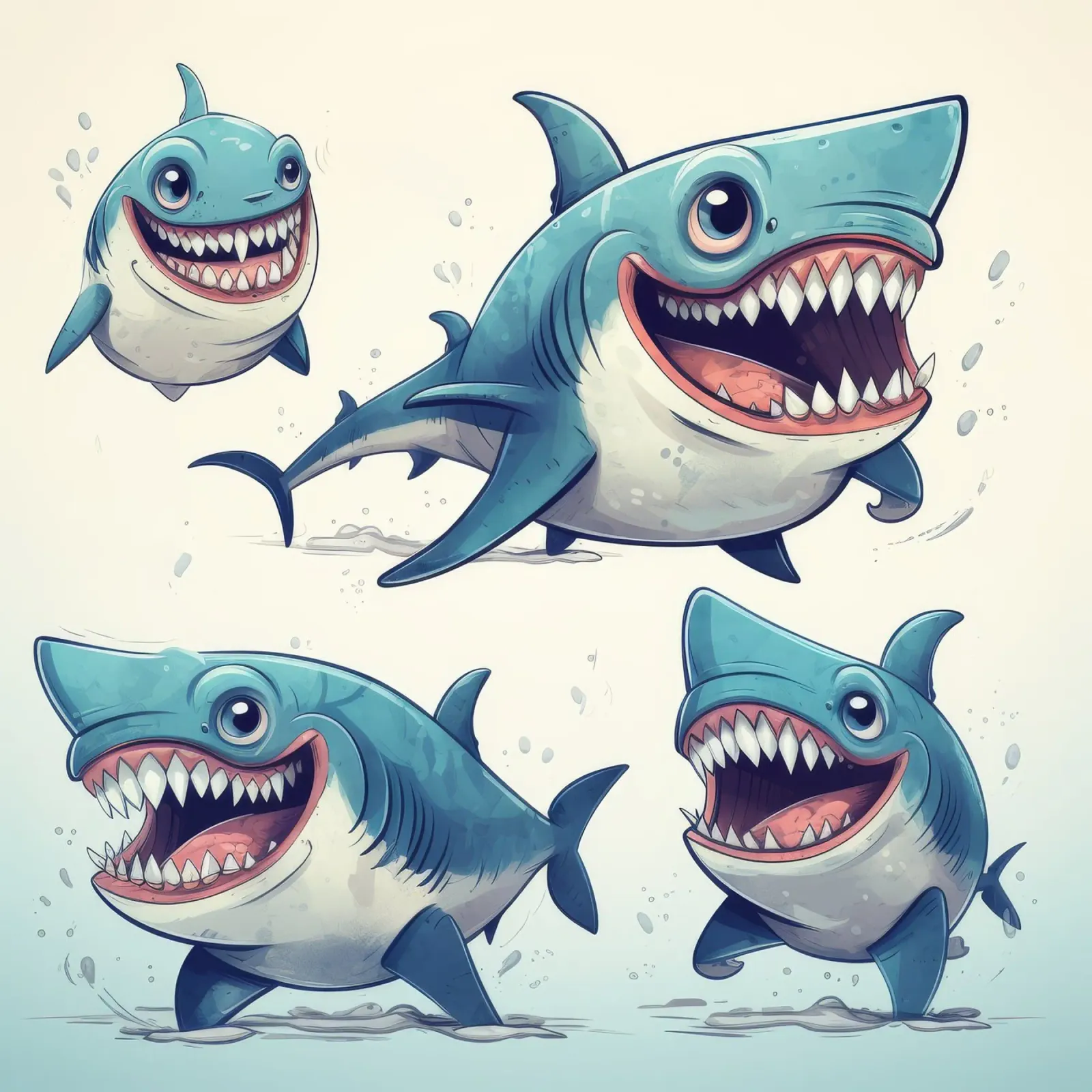 Retro Shark Gang pellicola backlit da Funny Animals