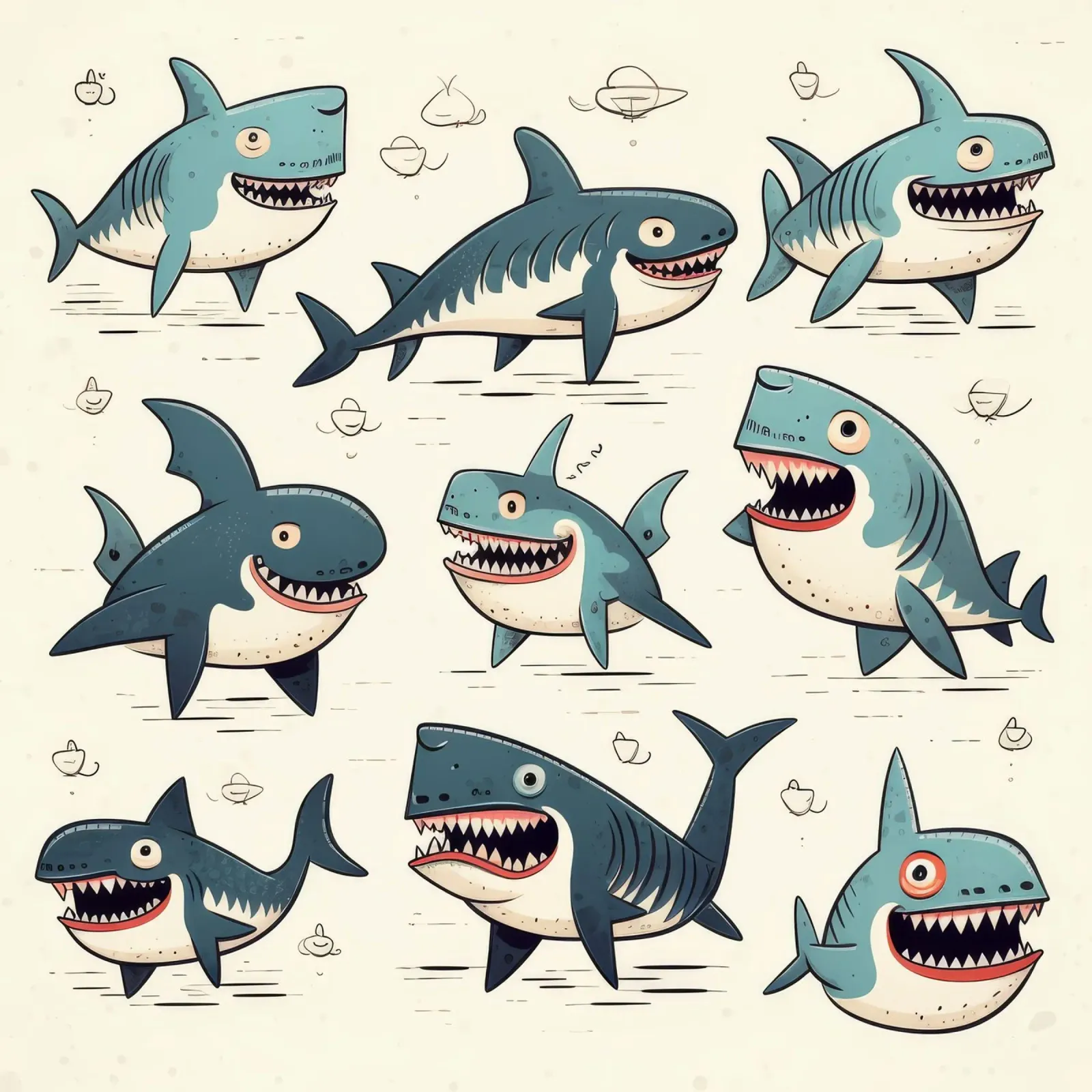 Retro Shark Gang pellicola backlit da Funny Animals