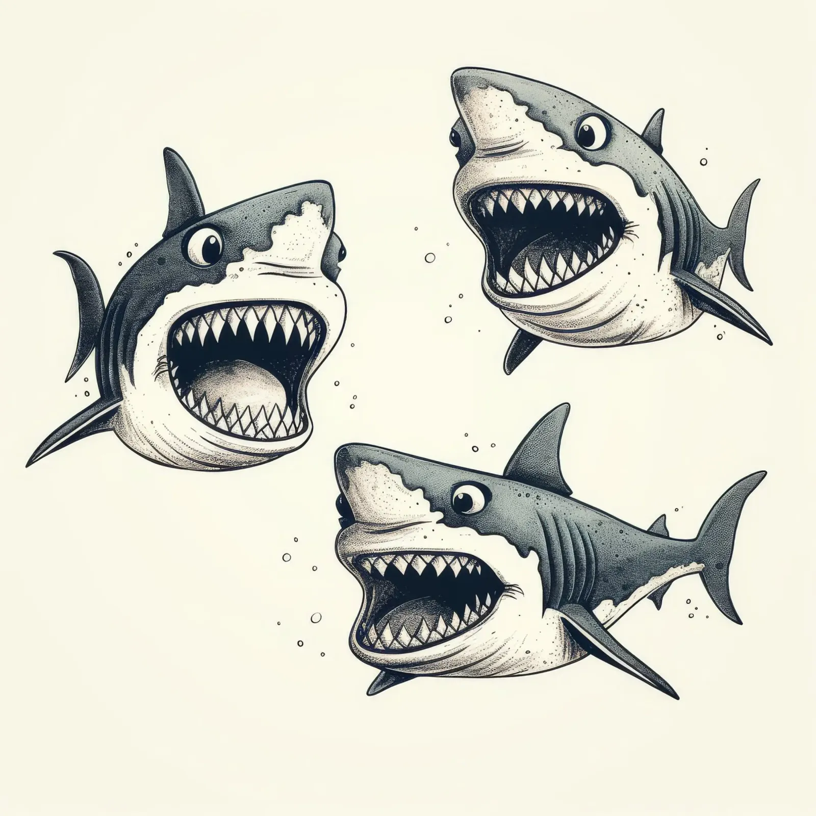 Retro Shark Gang pellicola backlit da Funny Animals