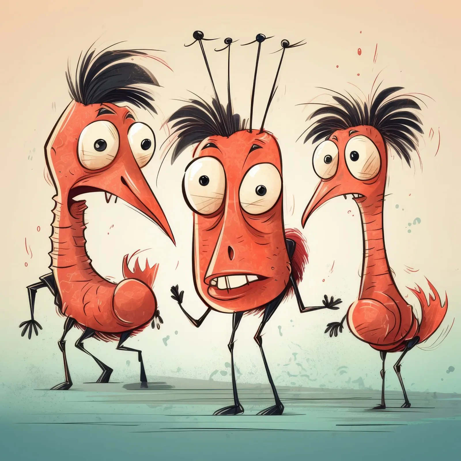 Pandilla de gambas retro metacrilato de Funny Animals
