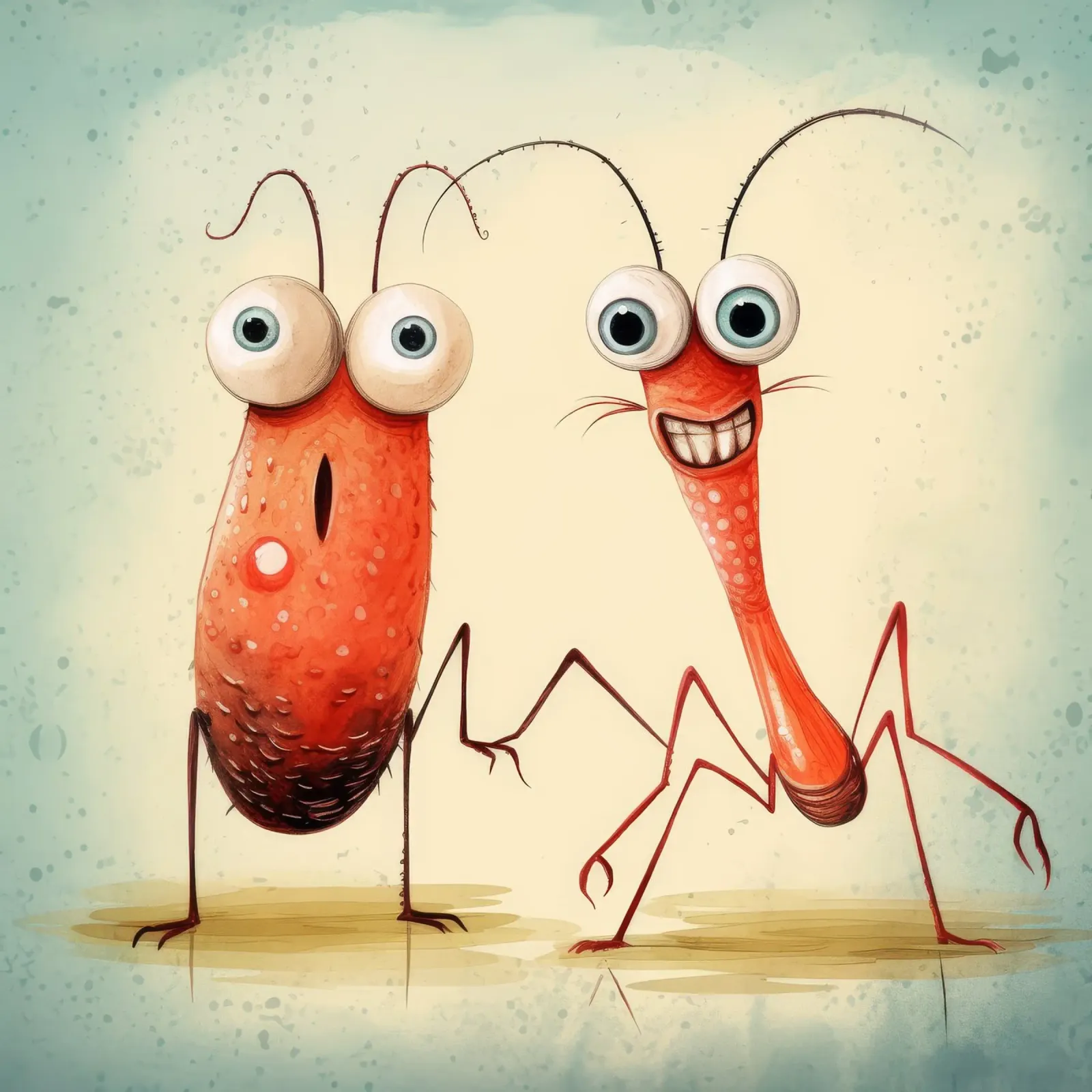 Duo di gamberi retrò pellicola backlit da Funny Animals