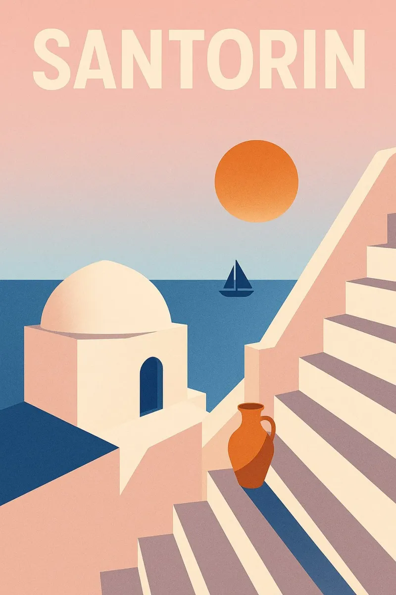 SANTORIN - I passi per la fuga pellicola backlit da JETLAG | affiches voyage