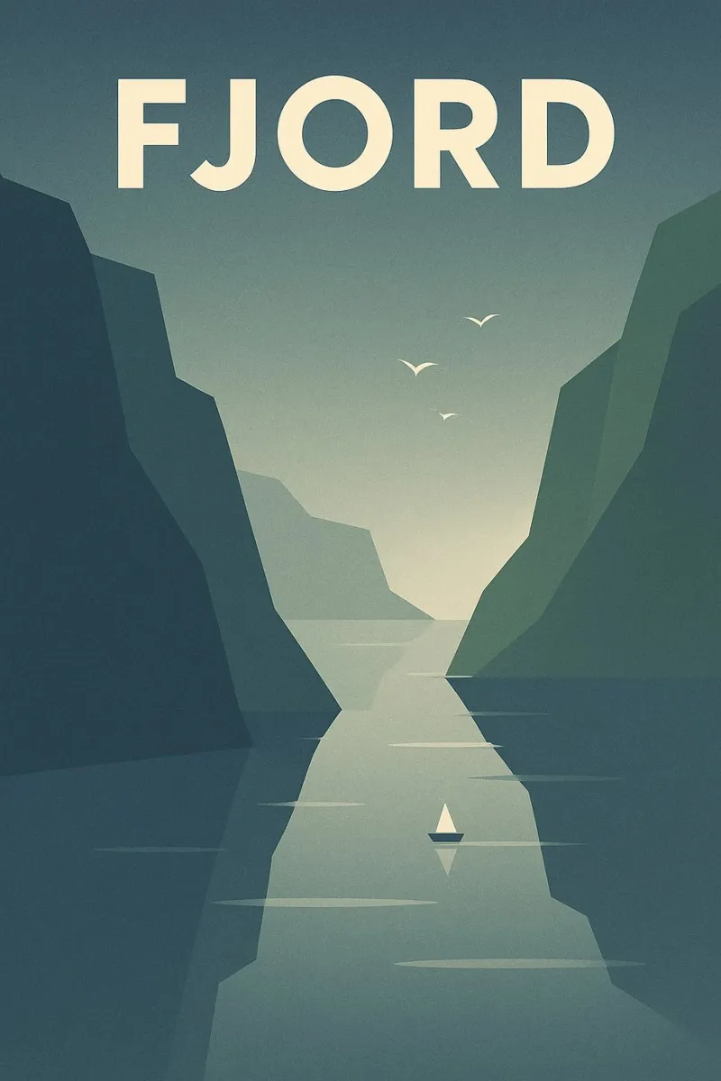 FJORD - La maestosa calma del Nord pellicola backlit da JETLAG | affiches voyage