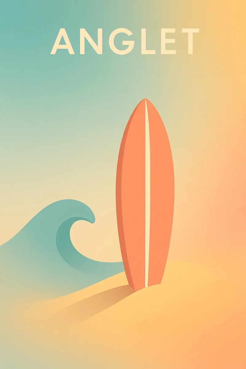 ANGLET - Surf e sabbia soffice pellicola backlit da JETLAG | affiches voyage