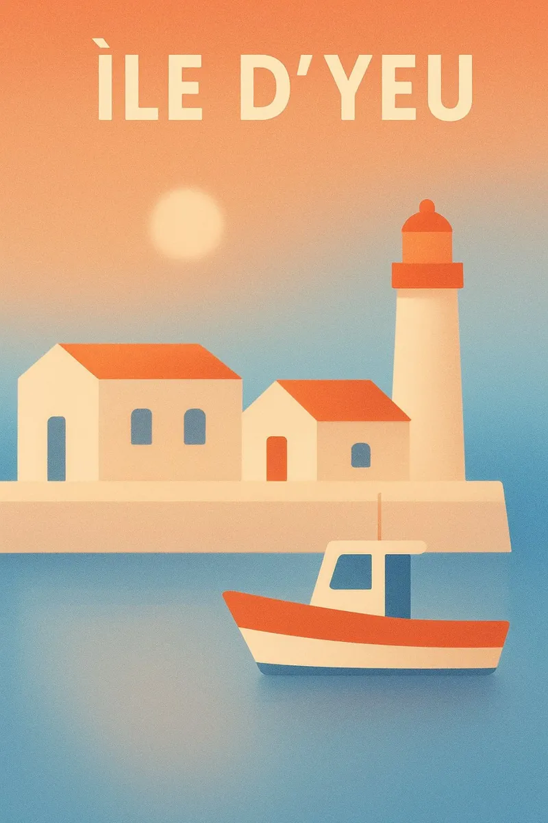 ÎLE D'YEU - Un porto tranquillo al sole carta hahnemühle da JETLAG | affiches voyage