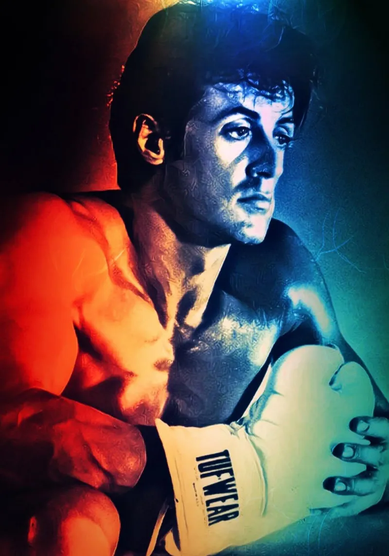 Sylvester Stallone pellicola backlit da Lembayung art