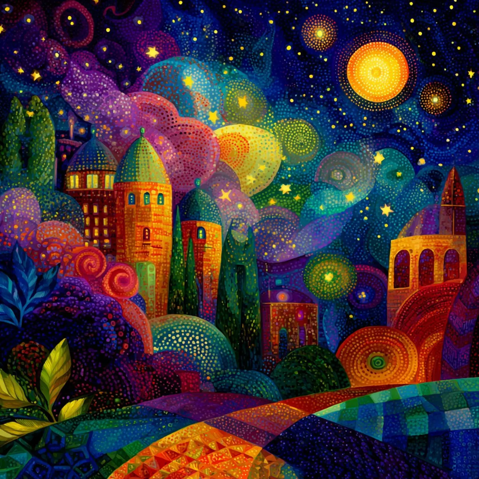 Pittura di città colorata (2) pellicola backlit da Motivate-Today