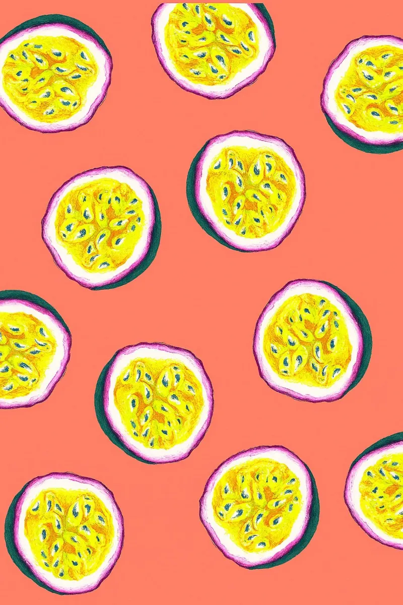 Passion Fruit poster with wooden frame by Aquarevo