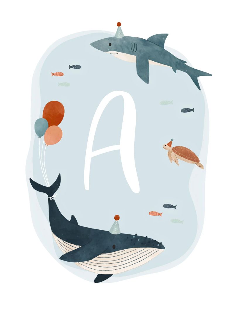 Unterwasserfreunde poster avec cadre en plastique de Kartenliebe