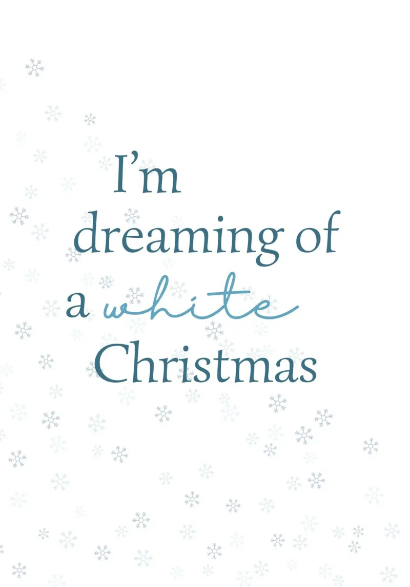 Sogno di un bianco Natale: Stampa natalizia minimalista con fiocchi di neve poster con telaio in legno da ClubArt