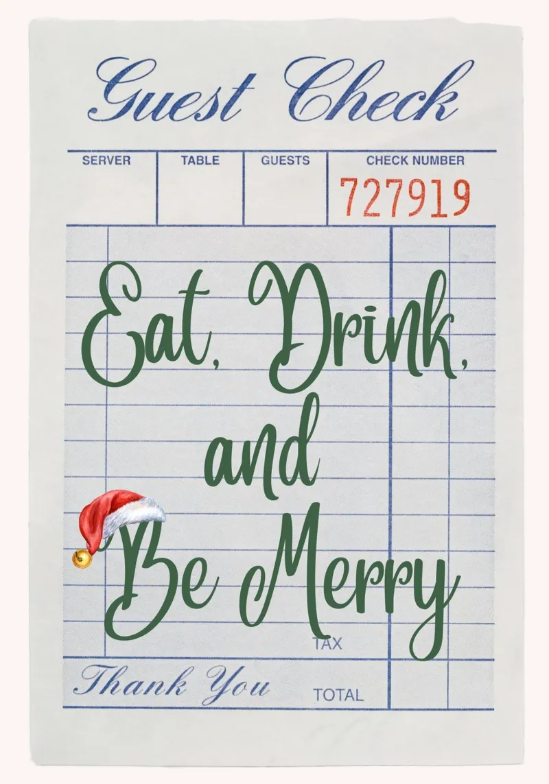 Impression d'art "Eat, Drink, Be Merry" (Mangez, buvez, soyez joyeux) poster de ClubArt