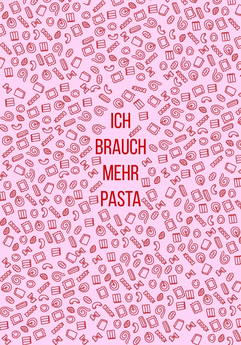 Pasta Poster mit Aluminium Rahmen von Flo Klein