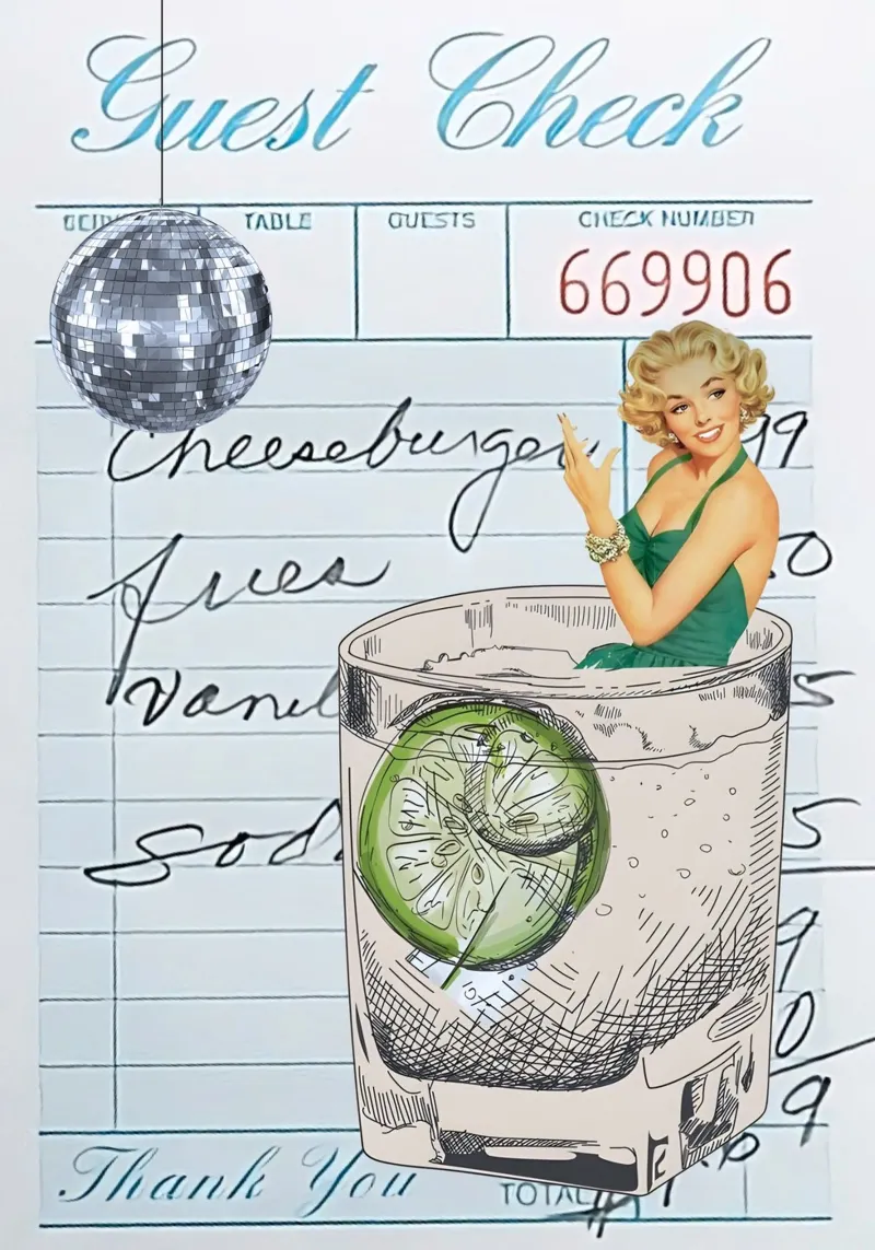 Marilyn Martini Pop Art: Retro Diner Chic tela con Cornice a cassetta da ClubArt