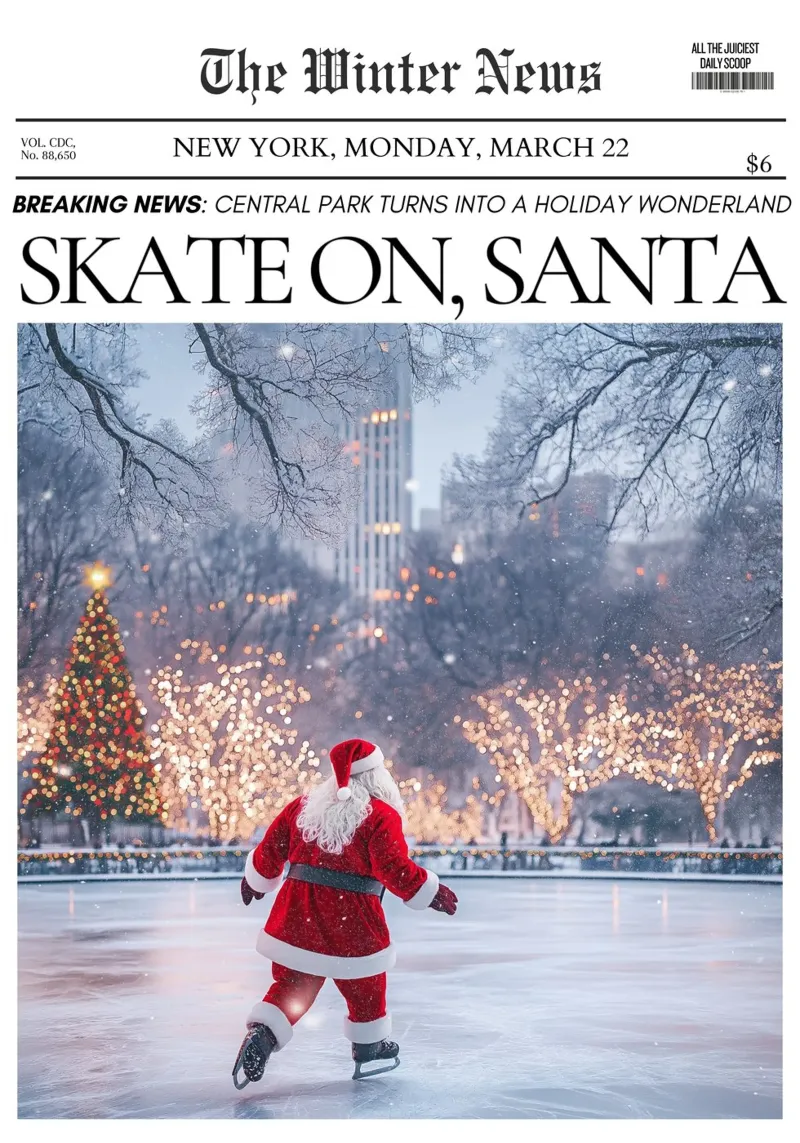 Il pattinaggio invernale di Babbo Natale: Notizie sulle vacanze a Central Park poster da ClubArt