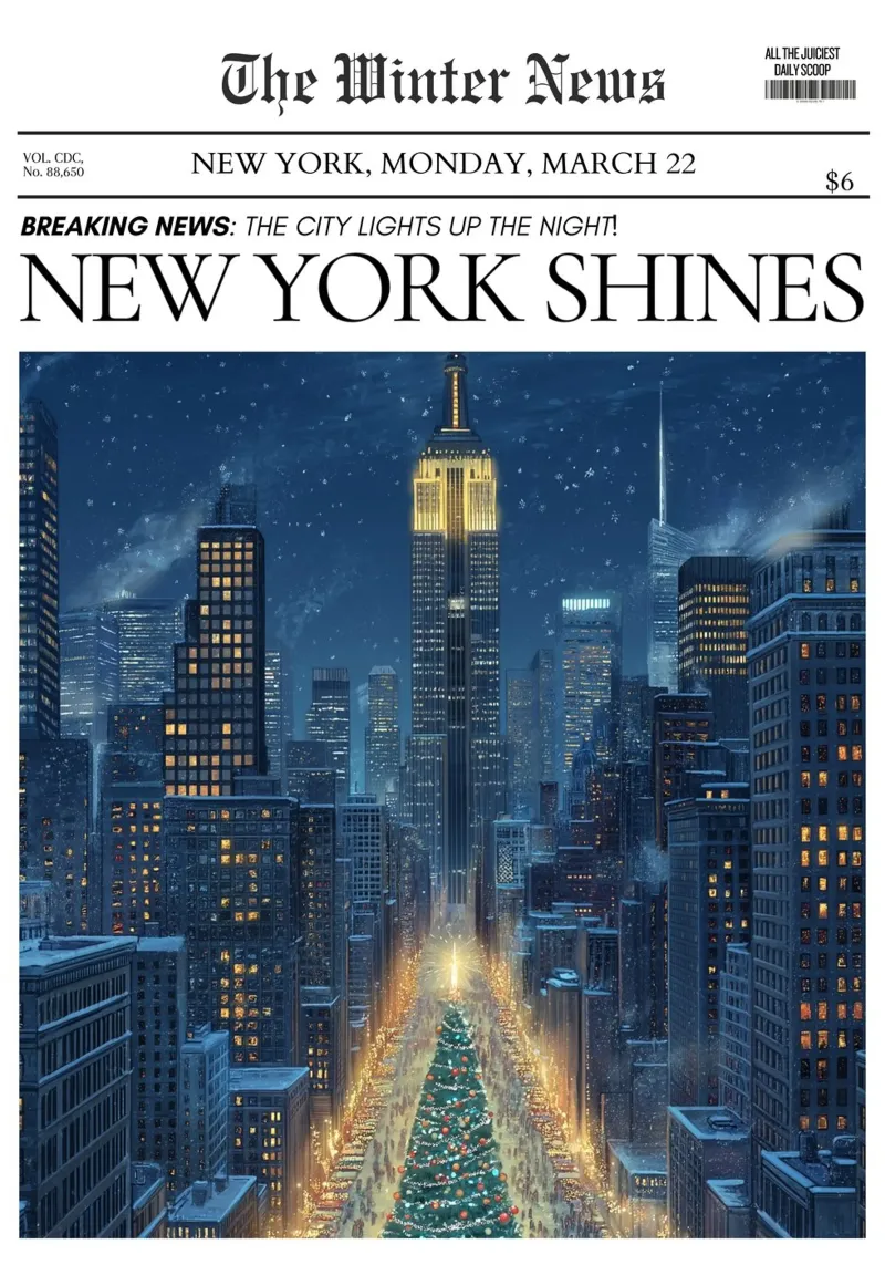 Skyline invernale di New York: La città si illumina di arte giornalistica poster da ClubArt