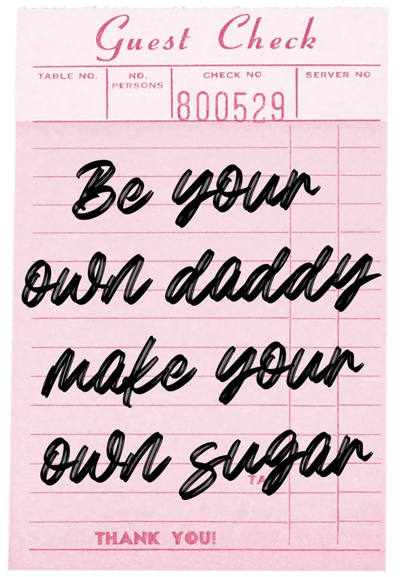 Own Your Sugar: Empoderar el arte del cheque de invitados retro metacrilato de homdeco